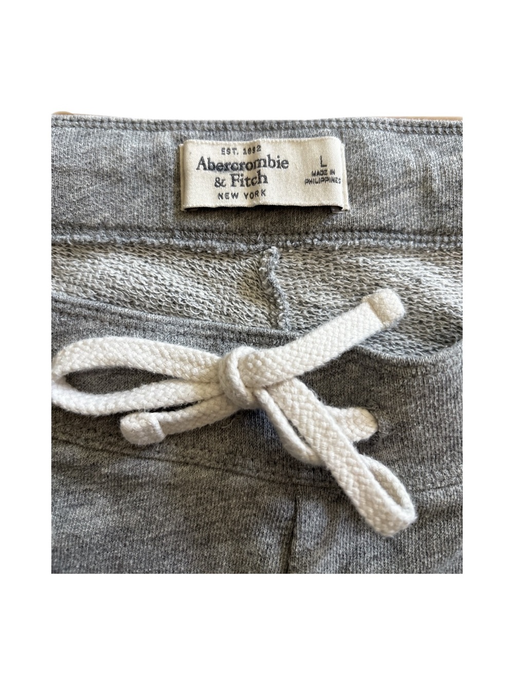 Abercrombie & Fitch Y2K Vintage Retro Gray Lounge Athletic Shorts White Size L - Picture 2 of 5